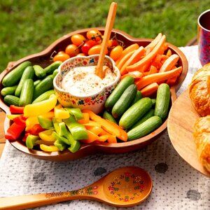 FLOWER CHIP AND DIP SERVING BOWL SET